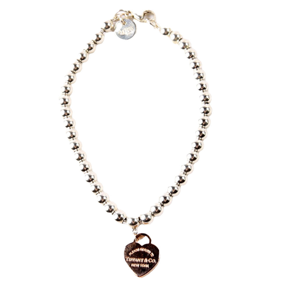 Bracelet: Please Return To Mini Heart Bead Chain 925/Metal