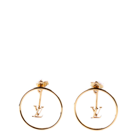 Drop LV Eclipse Hoop Earrings Gold
