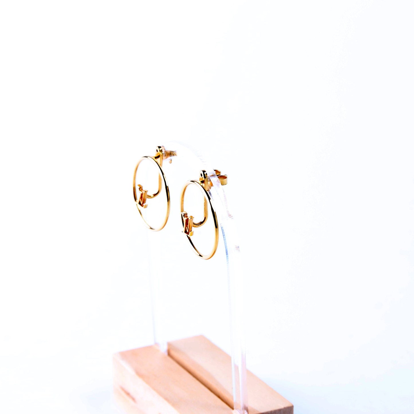 Drop LV Eclipse Hoop Earrings Gold