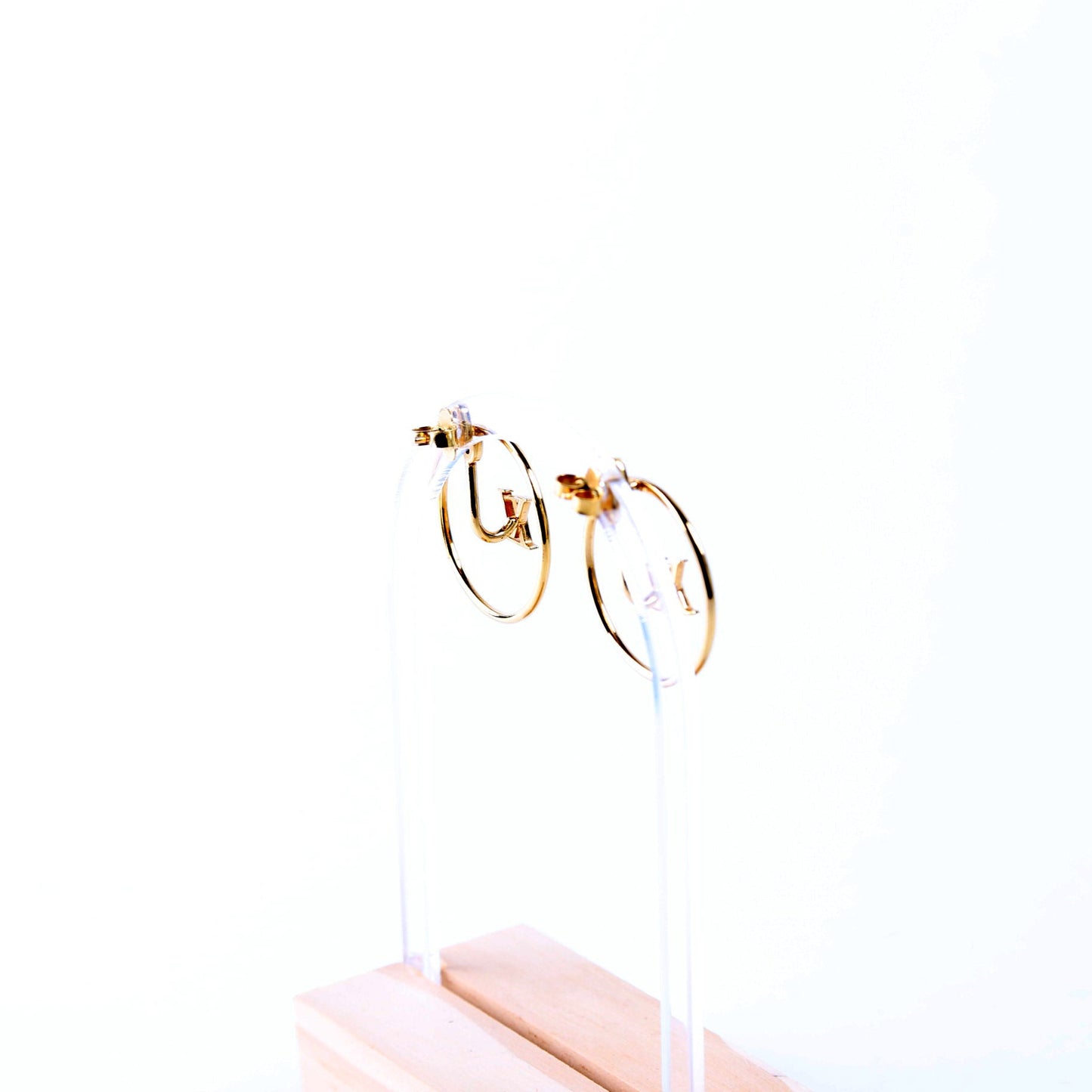 Drop LV Eclipse Hoop Earrings Gold