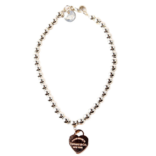 Bracelet: Please Return To Mini Heart Bead Chain 925/Metal