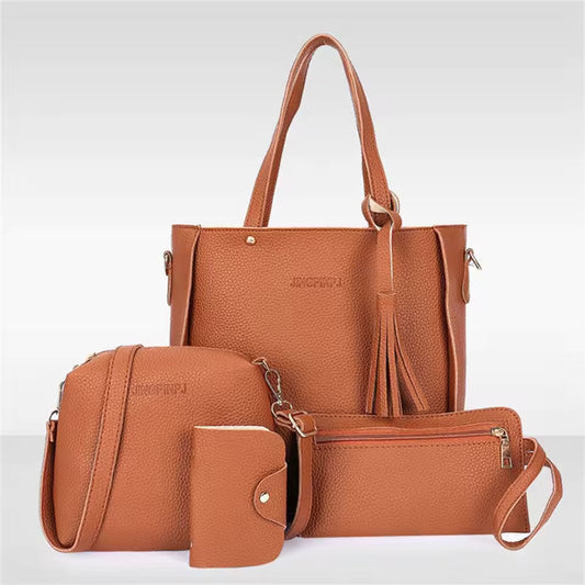 4 Pieces Set Versatile Women PU Leather Handbag